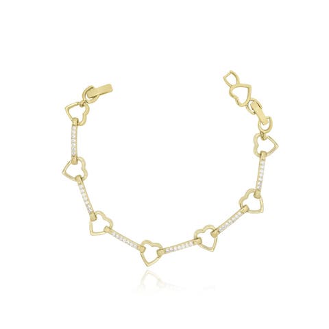 Open Heart CZ Bar Bracelet