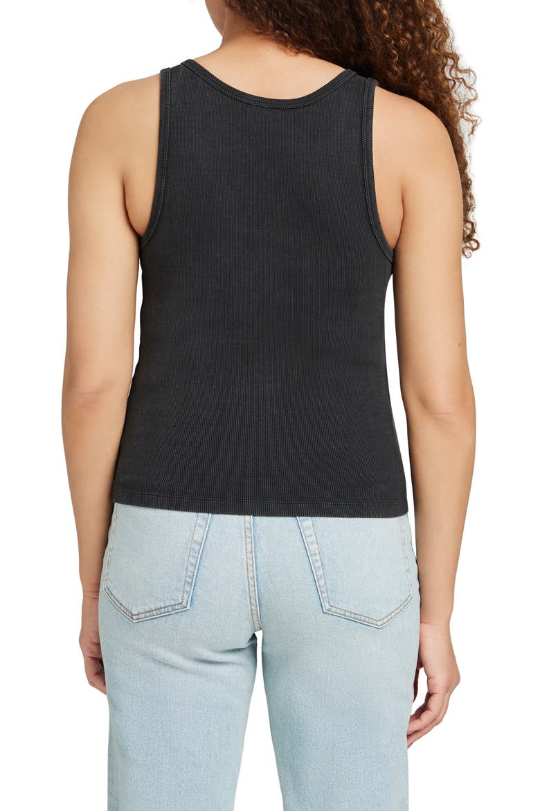 Sunwashed Stretch Organic Cotton Rib Tank, Alternate, color, WASHED BLACK