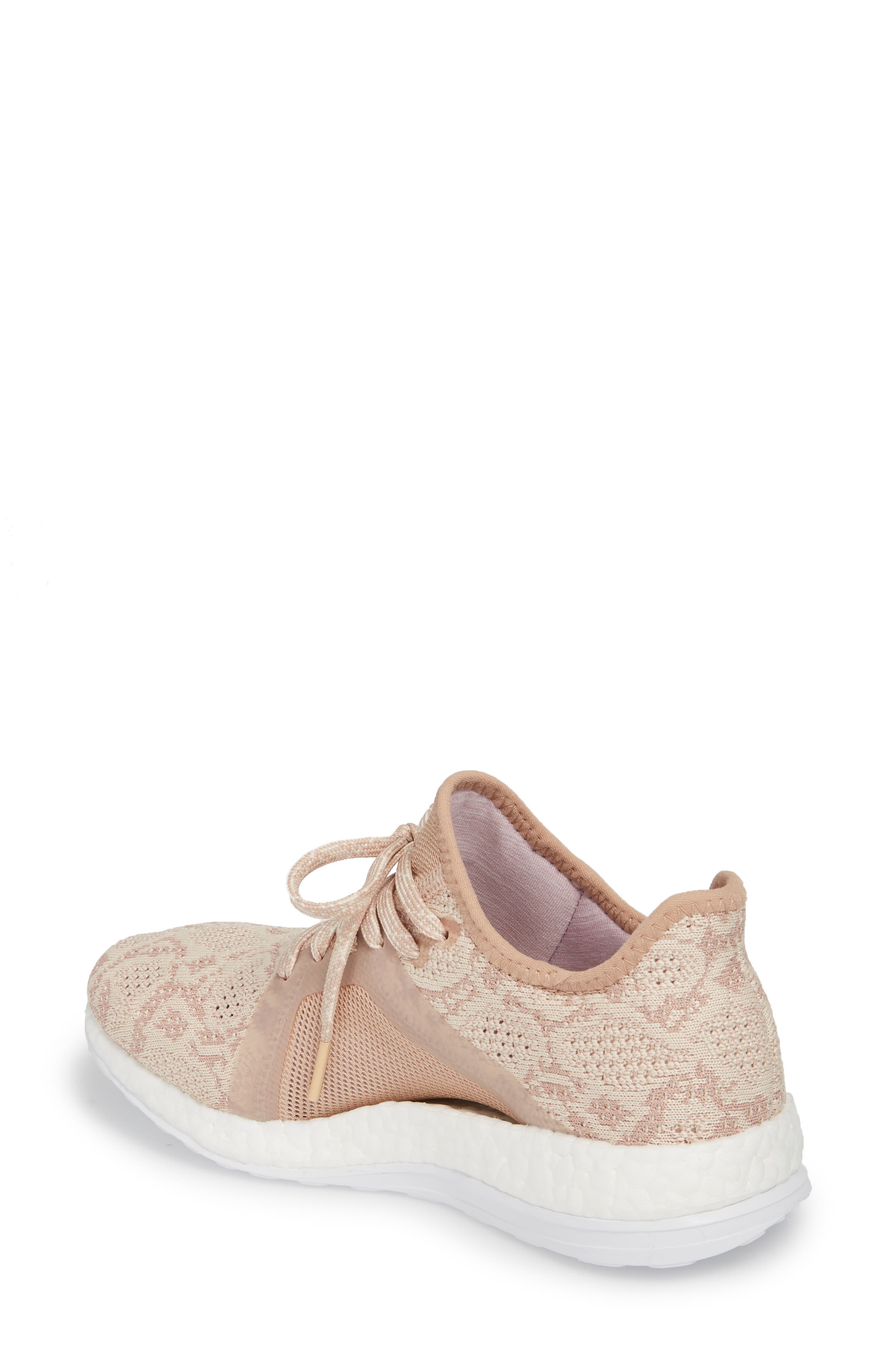 PureBoost X Element Knit Running Shoe, Alternate, color, ASH PEARL/ ASH PEARL