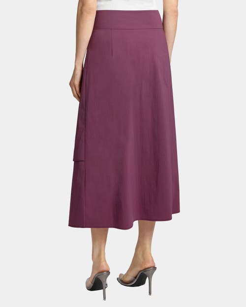 Santorelli Deb Multi-panel Asymmetric Midi Skirt In Stretch Cotton Blend
