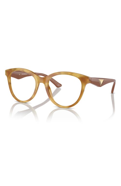 Emporio Armani 52mm Cat Eye Optical Glasses In Gold