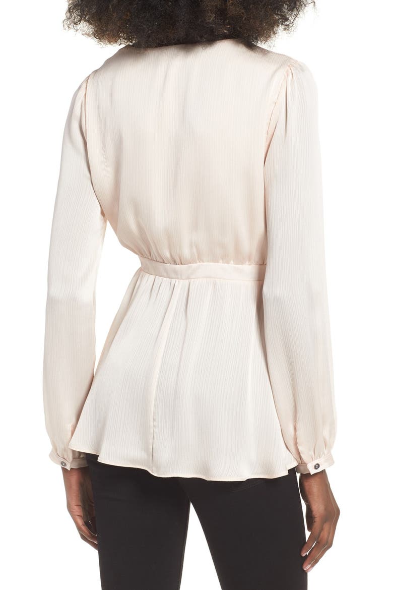 Satin Wrap Top, Alternate, color, BLUSH