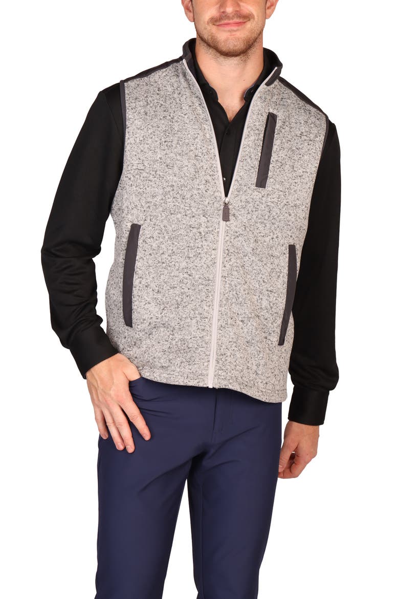 Full Zip Knit Vest, Alternate, color, GREY HEATHER