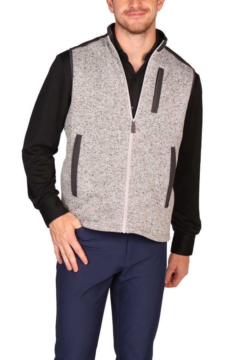 TailorByrd Full Zip Knit Vest, Alternate, color, Grey Heather