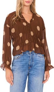 Parker Shirred Waist Button-Up Top