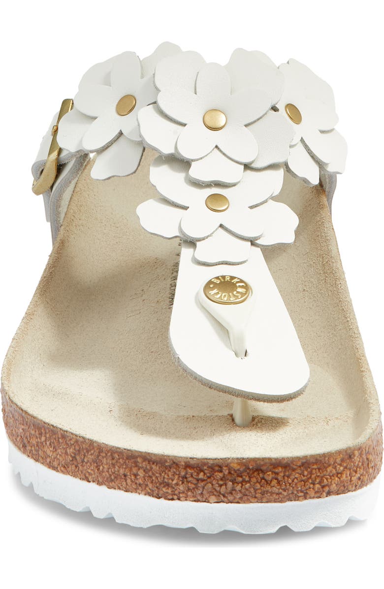 Birkenstock Gizeh Flower Flip Flop, Alternate, color, White