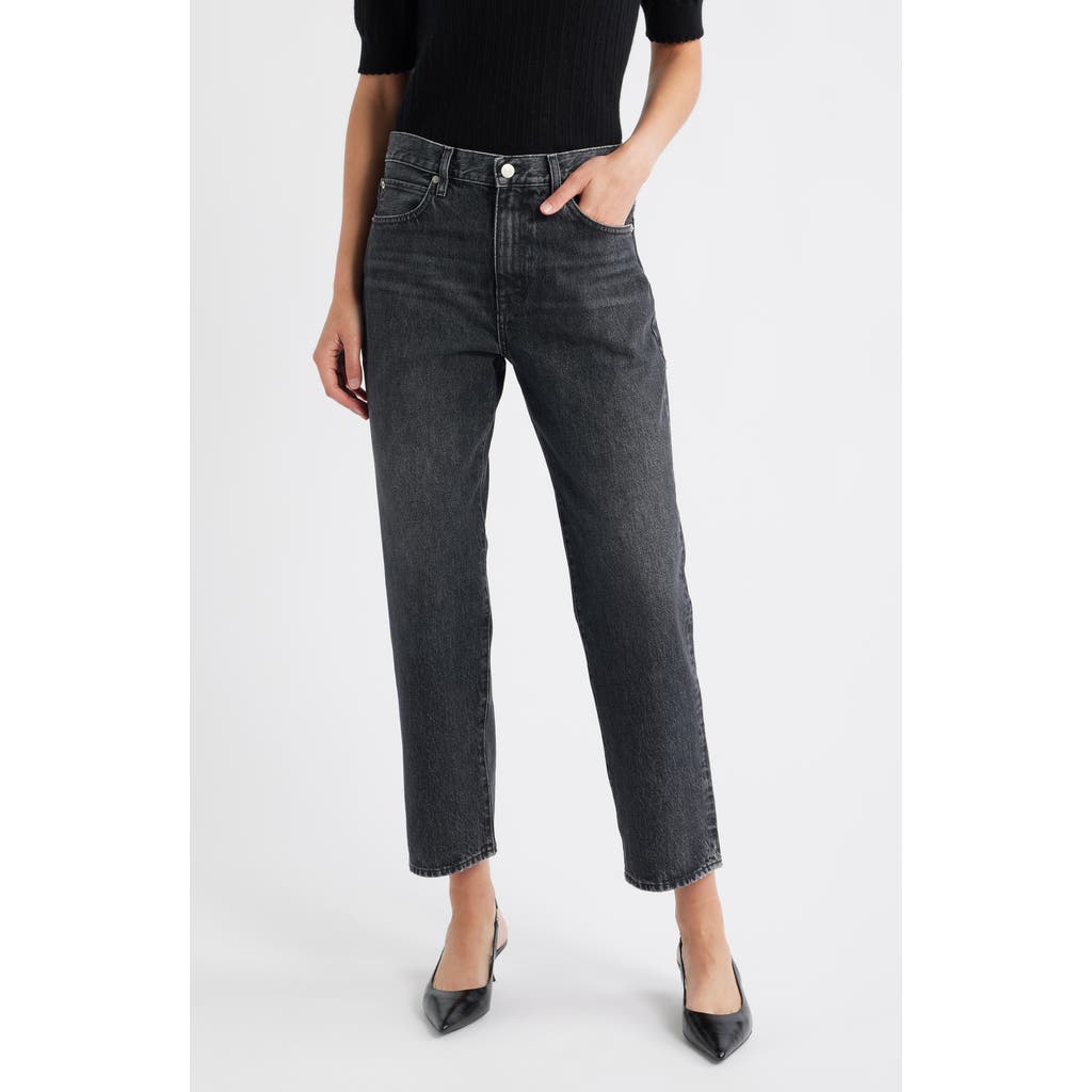 Frame The Hang High Waist Ankle Straight Leg Jeans In Gray