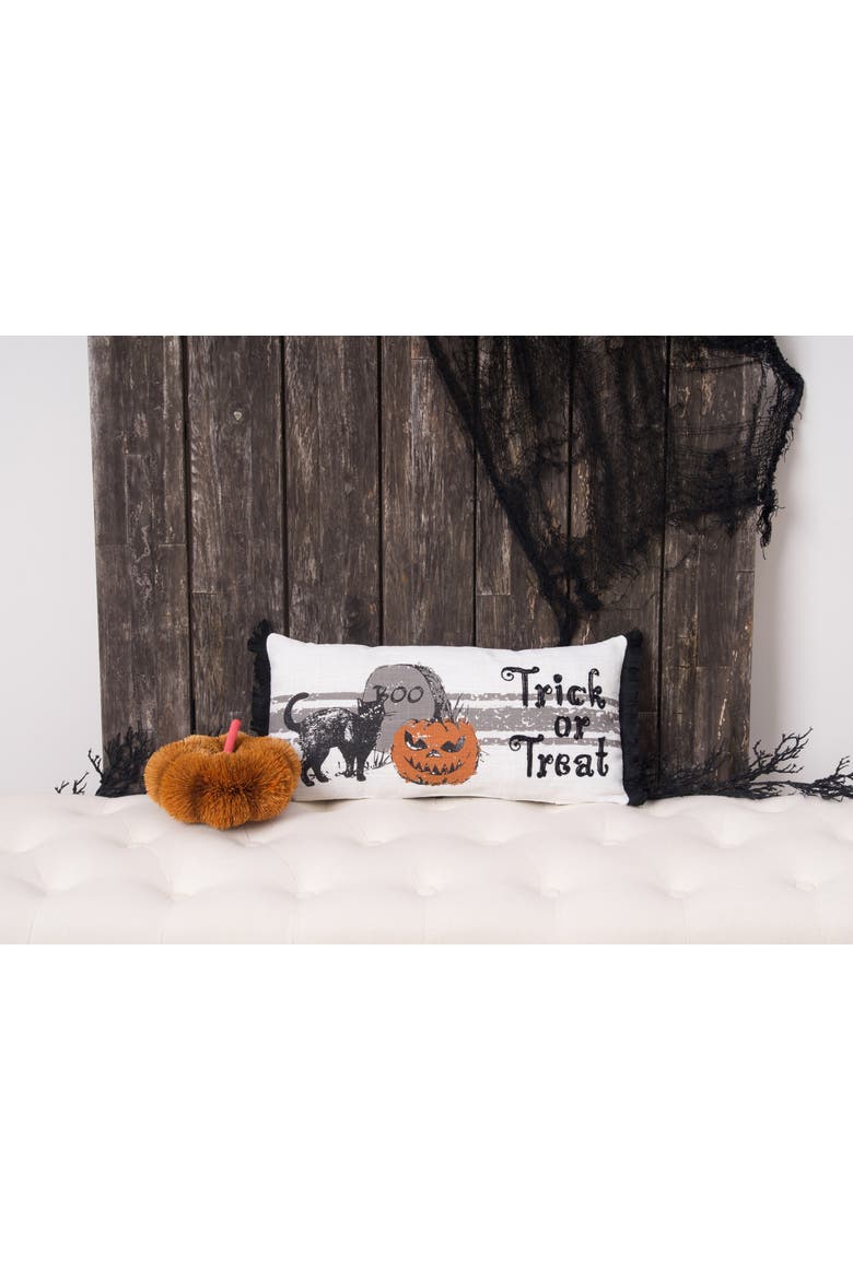 Trick Or Treat Halloween Printed Small/Petite Accent Pillow, 10" x 20", Alternate, color, Beige