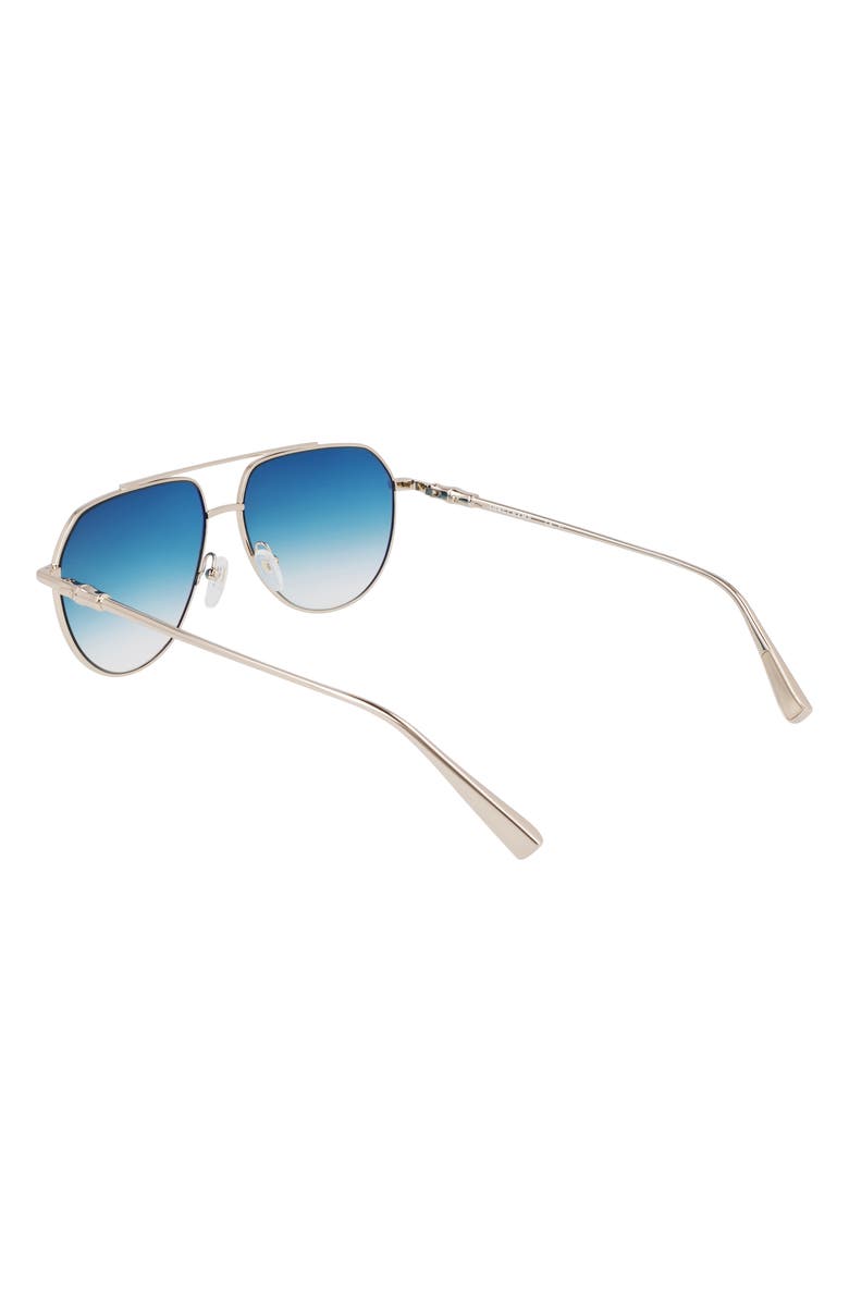 Longchamp Roseau 57mm Gradient Aviator Sunglasses, Alternate, color, Gold/ Gradient Petrol