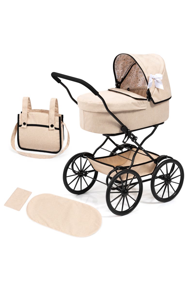 Bayer Design Doll Pram Classic, Bassinet Push Stroller, For Dolls Up To 18 Inches, Kids 3+, Main, color, Multicolored