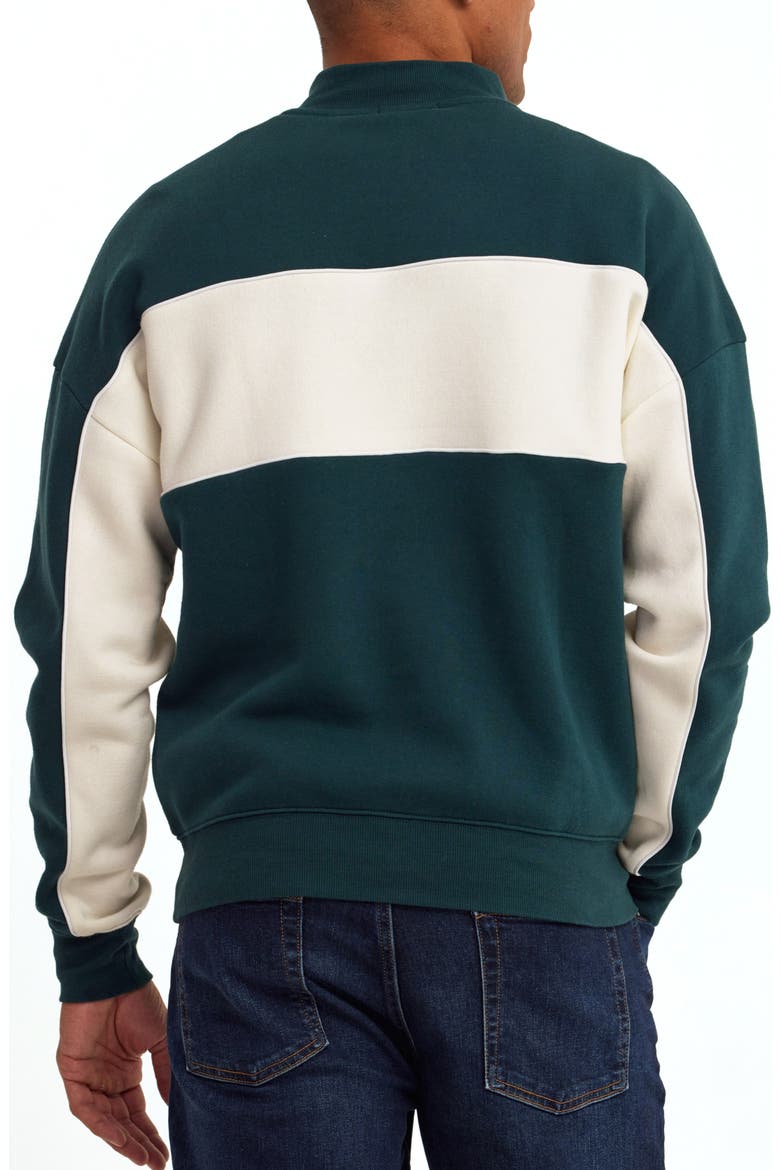 Angus Colorblock Half-Zip Fleece Sweatshirt, Alternate, color, SERRANO / ECRU