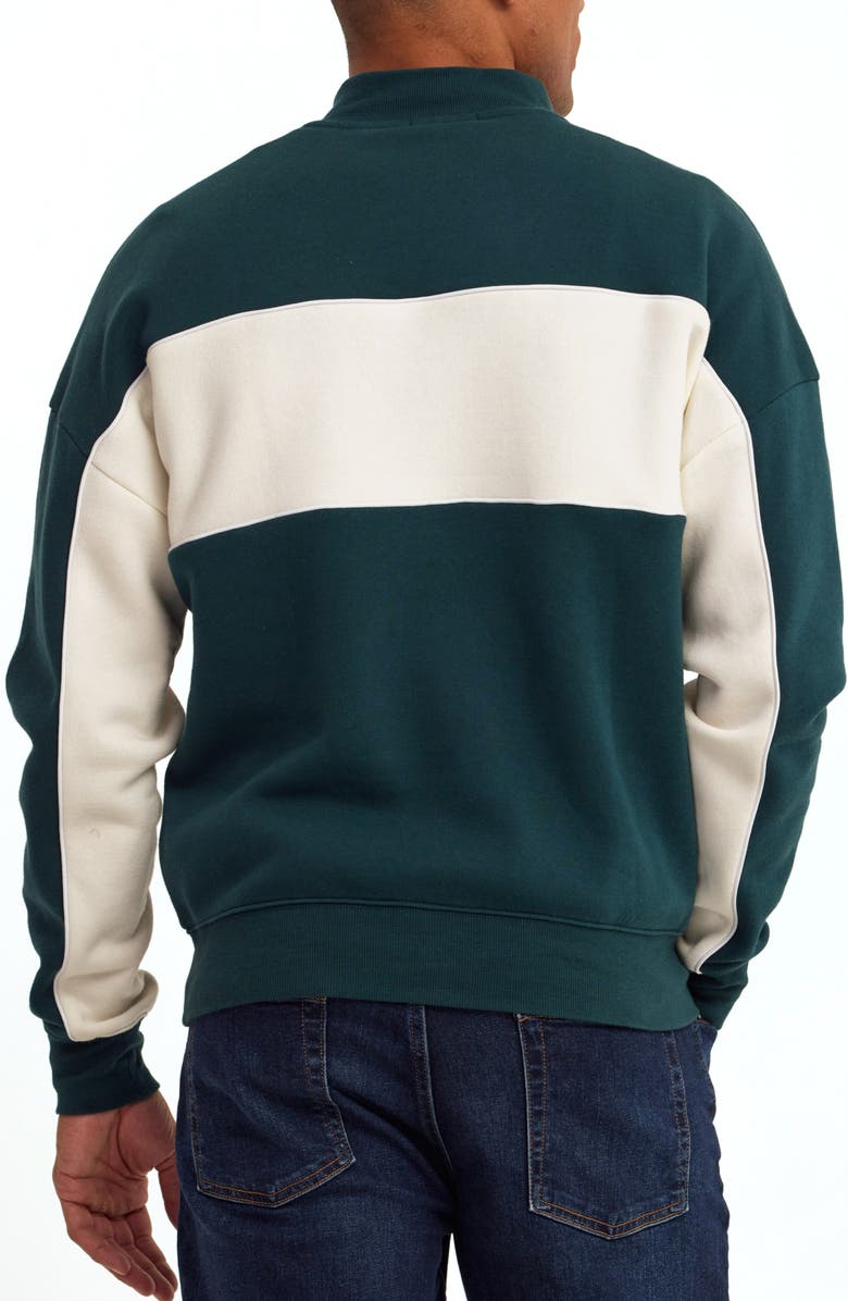 Threads 4 Thought Angus Colorblock Half-Zip Fleece Sweatshirt, Alternate, color, Serrano / Ecru