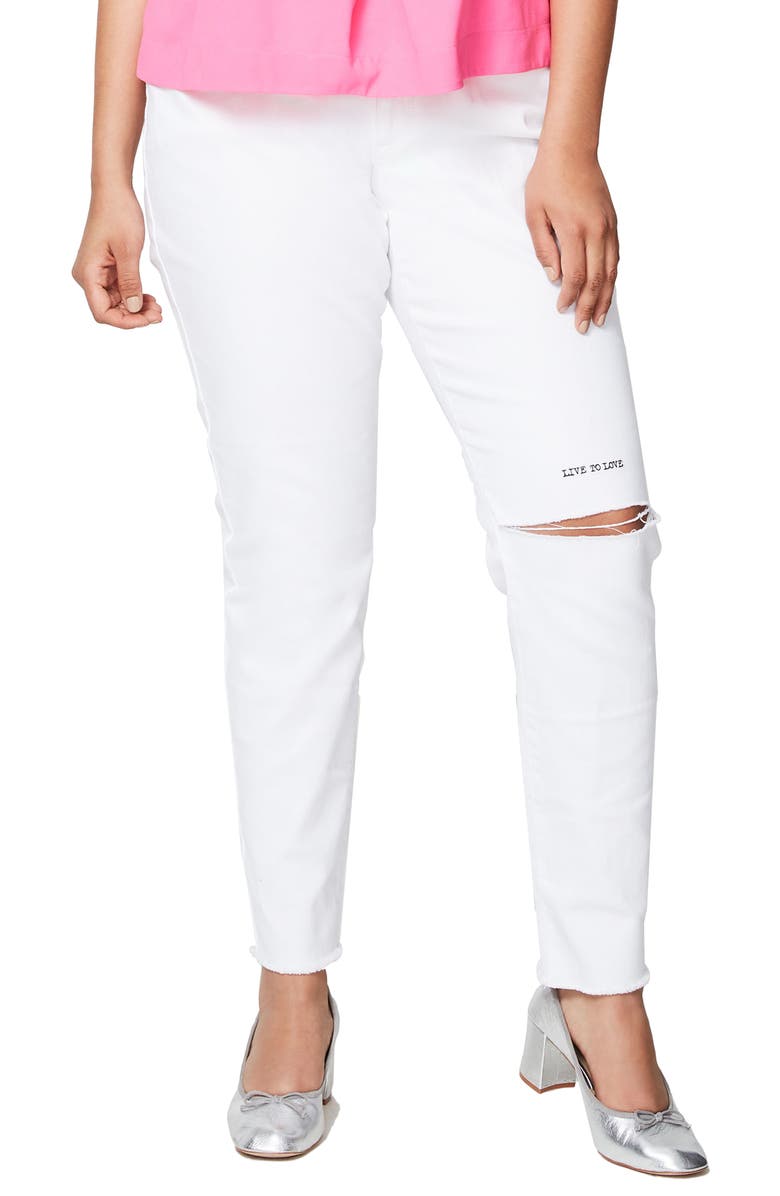 RACHEL Rachel Roy Rachel Roy Live to Love Ripped Skinny Jeans, Main, color, 