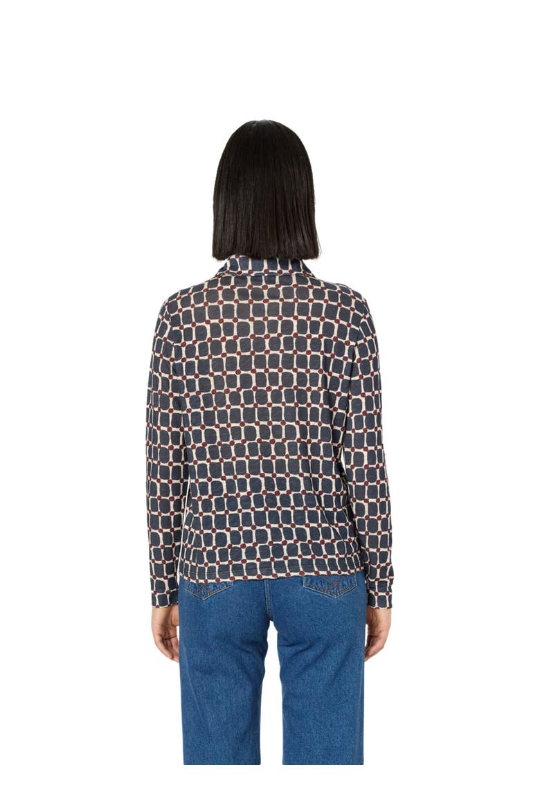 Hortense Long Sleeve Printed Shirt, Alternate, color, Indigo