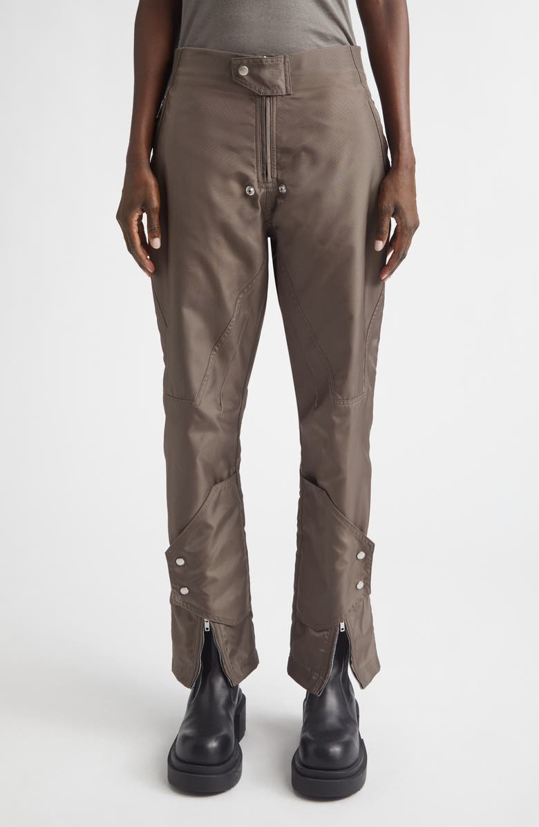Rick Owens Temple Stretch Nylon Moto Pants, Main, color, Dust