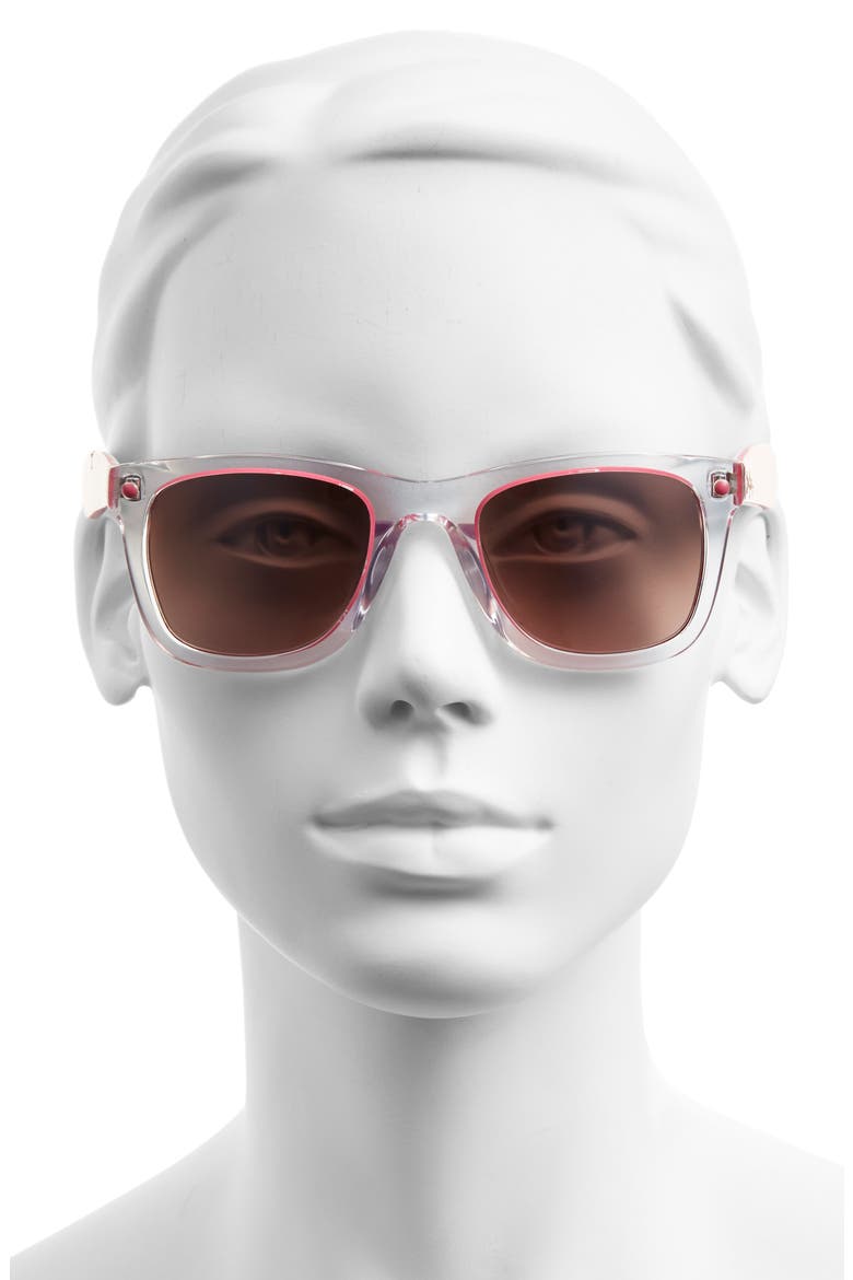 'Gabby' 49mm Retro Sunglasses, Alternate, color, CRYSTAL/ HIBISCUS