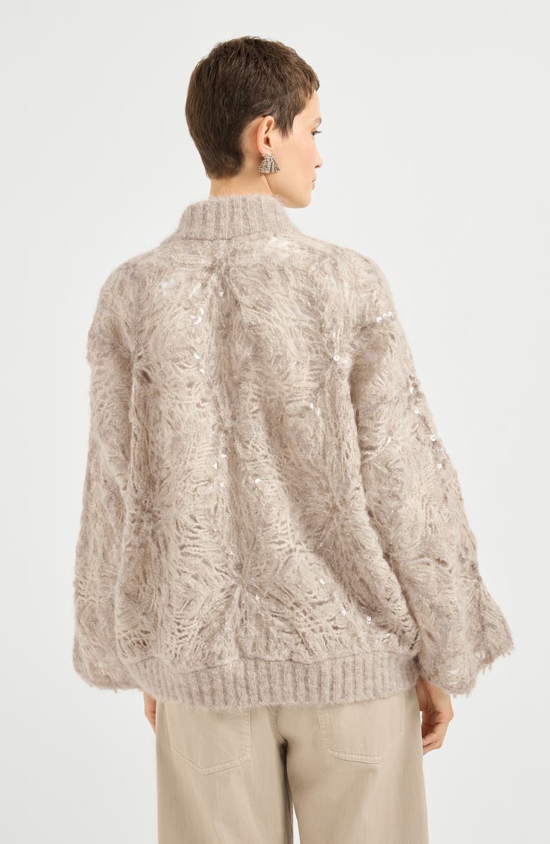 Brunello Cucinelli Frosty embroidery cardigan, Alternate, color, Warm Beige