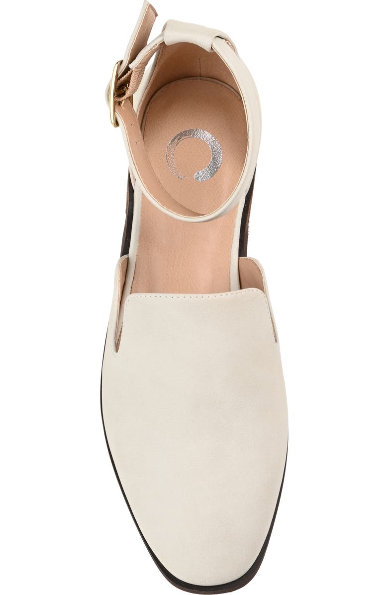 Journee Collection JOURNEE Loreta Ankle Buckle Flat, Alternate, color, Ivory