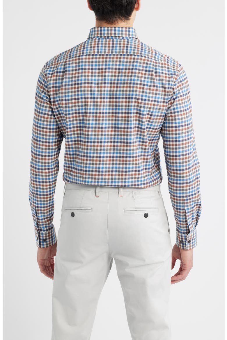 Krause Plaid Cotton Blend Button-Down Shirt, Alternate, color, HARVEST