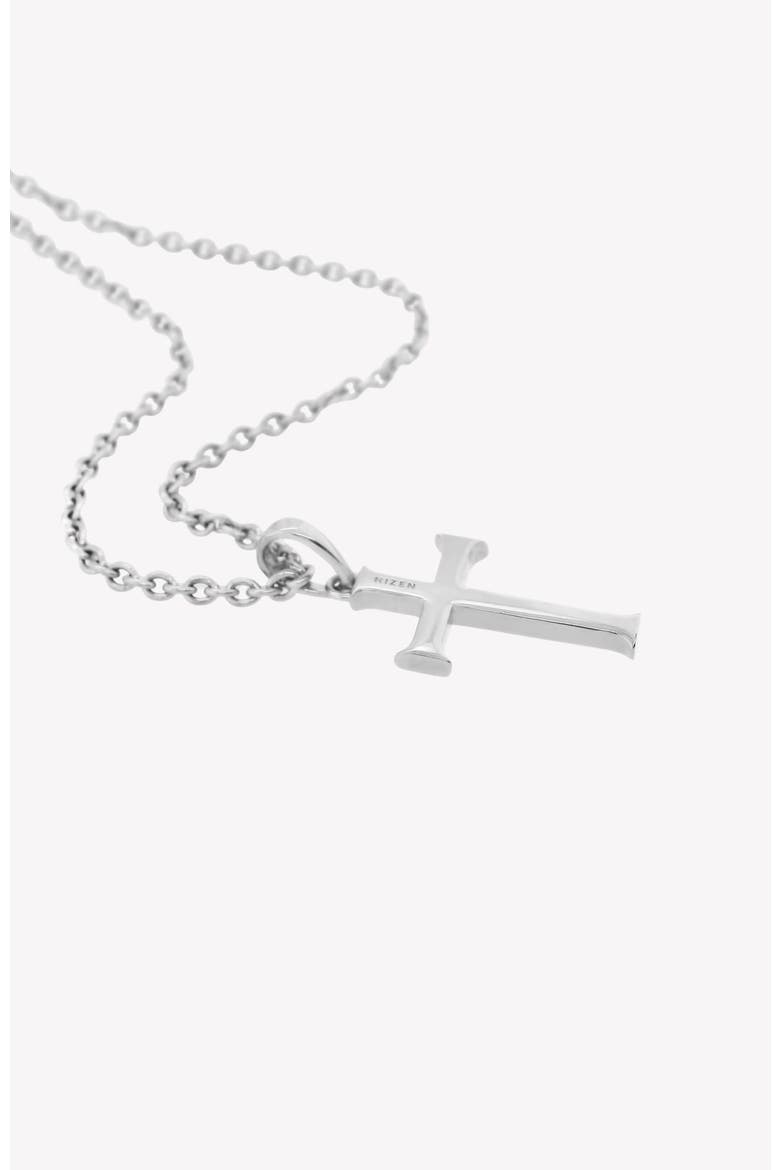 Large Cross Pendant Necklace, Alternate, color, Sterling Silver