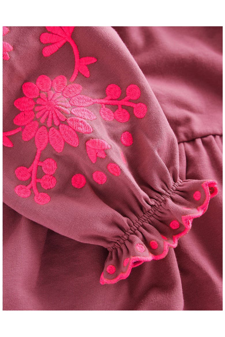 Kids' Embroidered Sleeve Jersey Dress, Alternate, color, SPRING BLOSSOM PINK