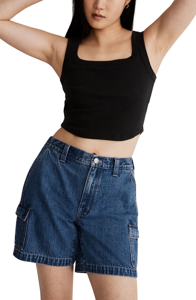 Madewell The Tailored Sleekhold Crop Tank, Main, color,