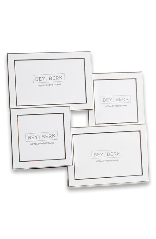 Bey-berk Four Photo Collage Frame In Silver