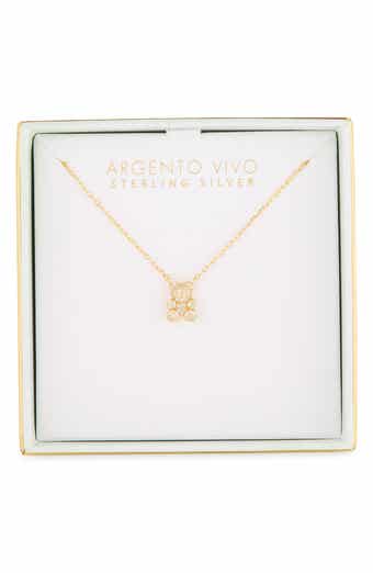 Teddy Bear Pavé Pendant Necklace