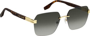 61mm Gradient Rectangular Sunglasses