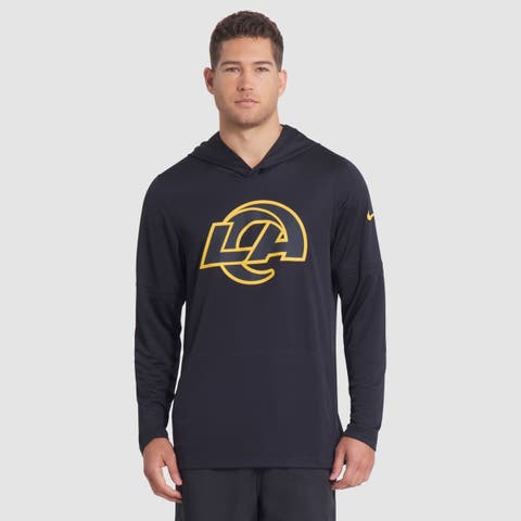 Men
s Nike Midnight Blue Los Angeles Rams 2025 Rivalries Collection Sideline Dri-FIT Long Sleeve Hoodie T-Shirt