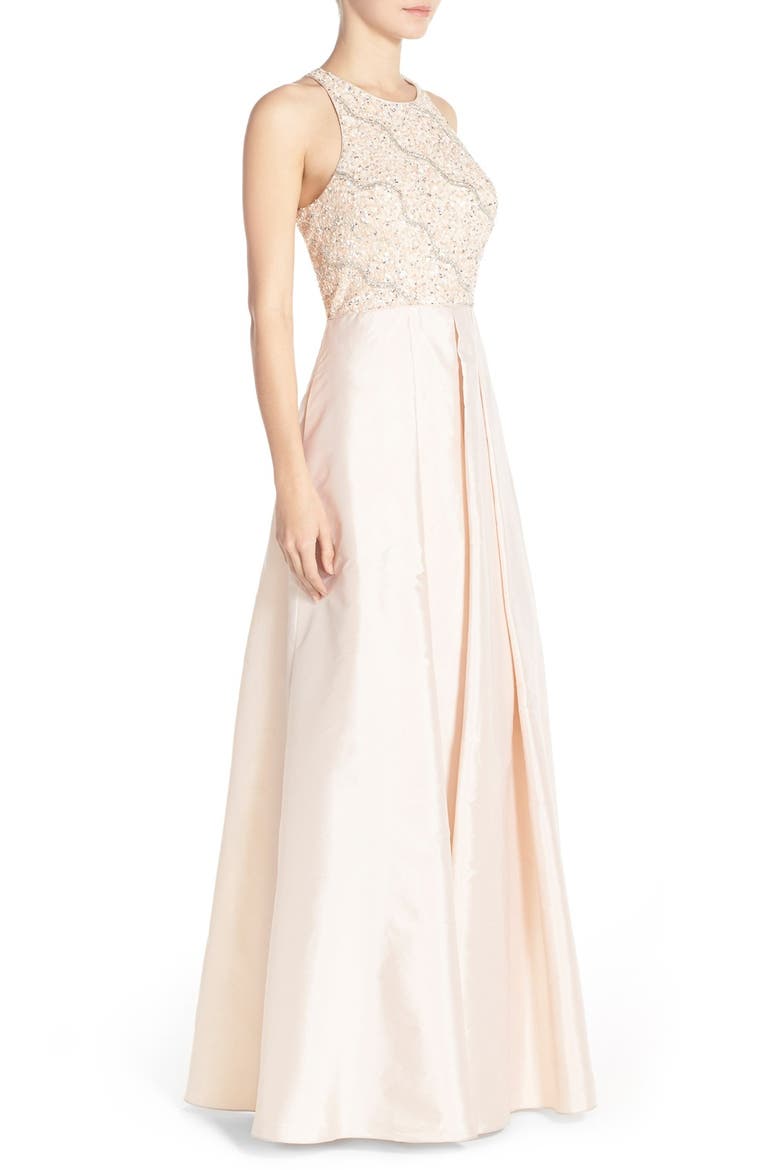 Embellished Taffeta Ballgown, Alternate, color, LIGHT CHAMPAGNE