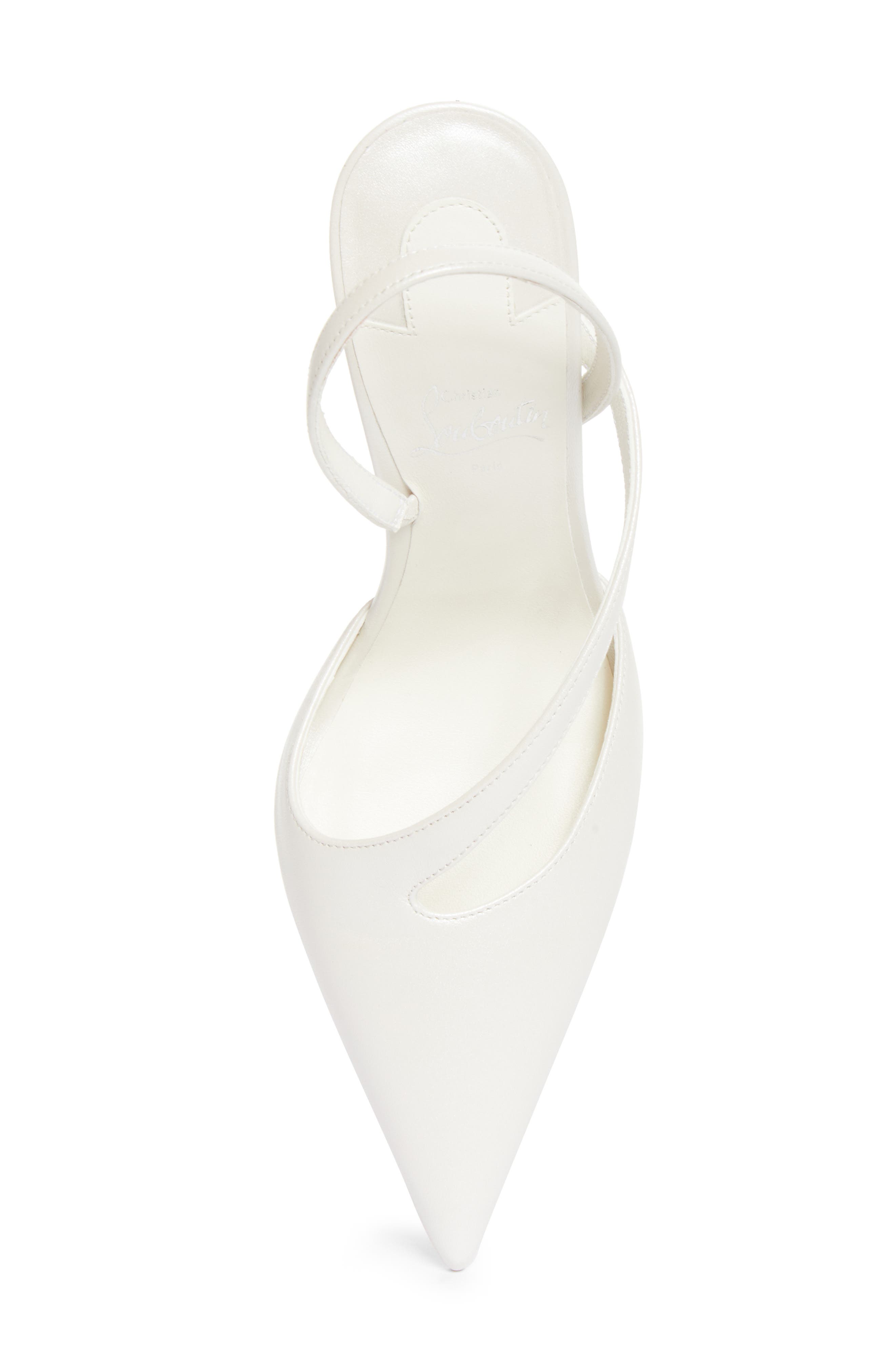 Must Z Leather Slingback Pump, Alternate, color, W667 BIANCO/ SNOW