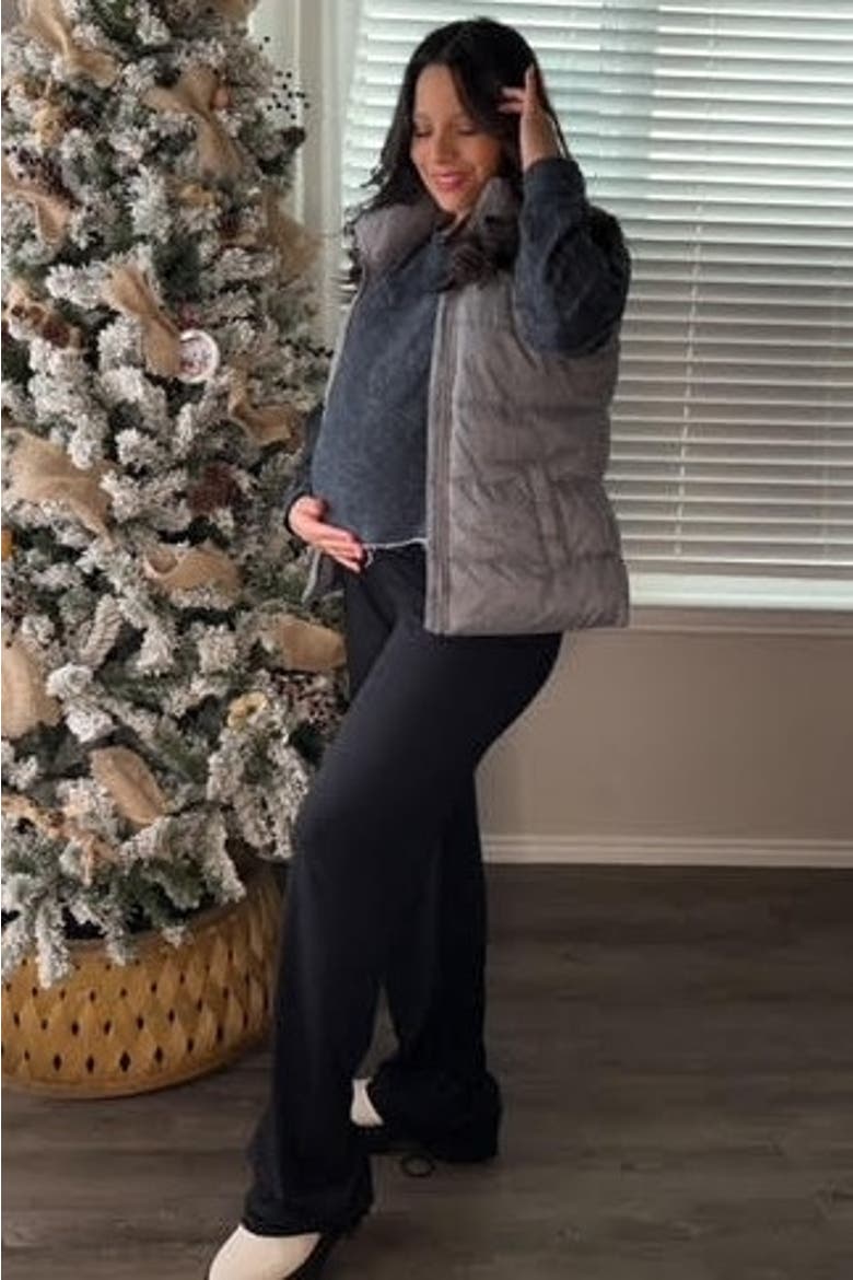 Foldover Lounge Pants, Alternate, color, Black