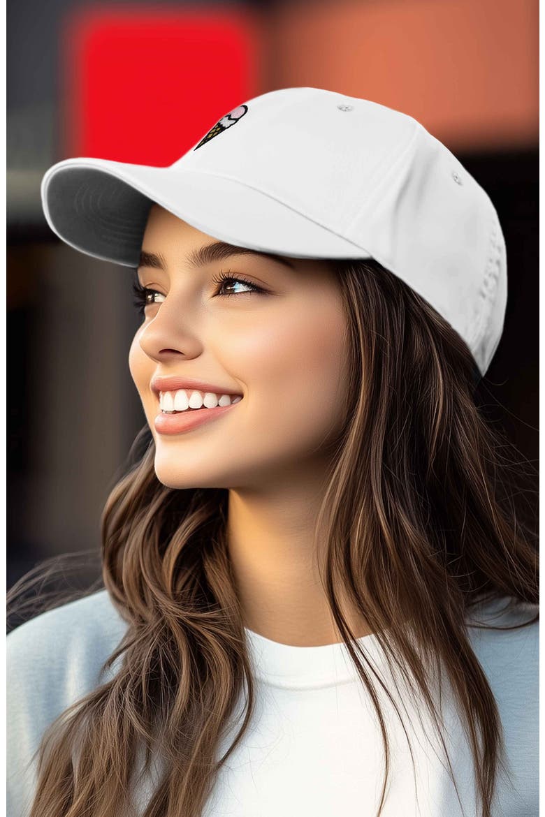 Double Scoop Embroidered Cap, Alternate, color, White