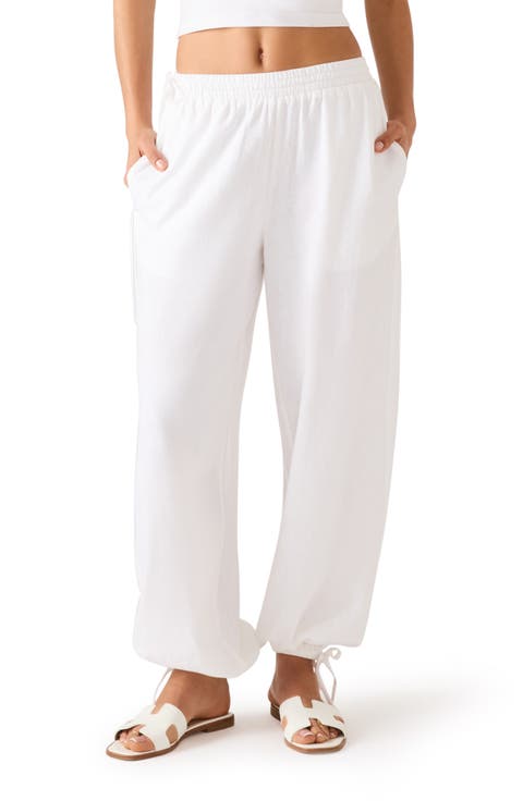 Divinia Tie Detail Linen Blend Pants