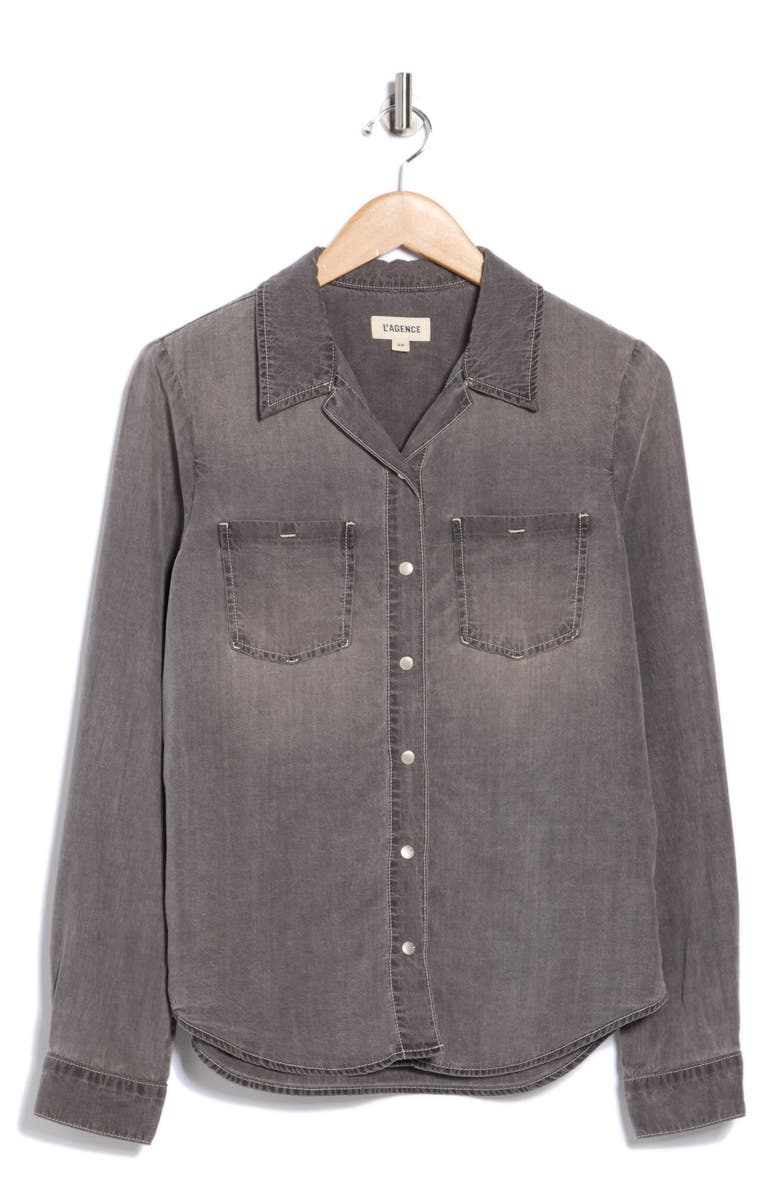 L'AGENCE Isla Denim Shirt, Alternate, color, Solace