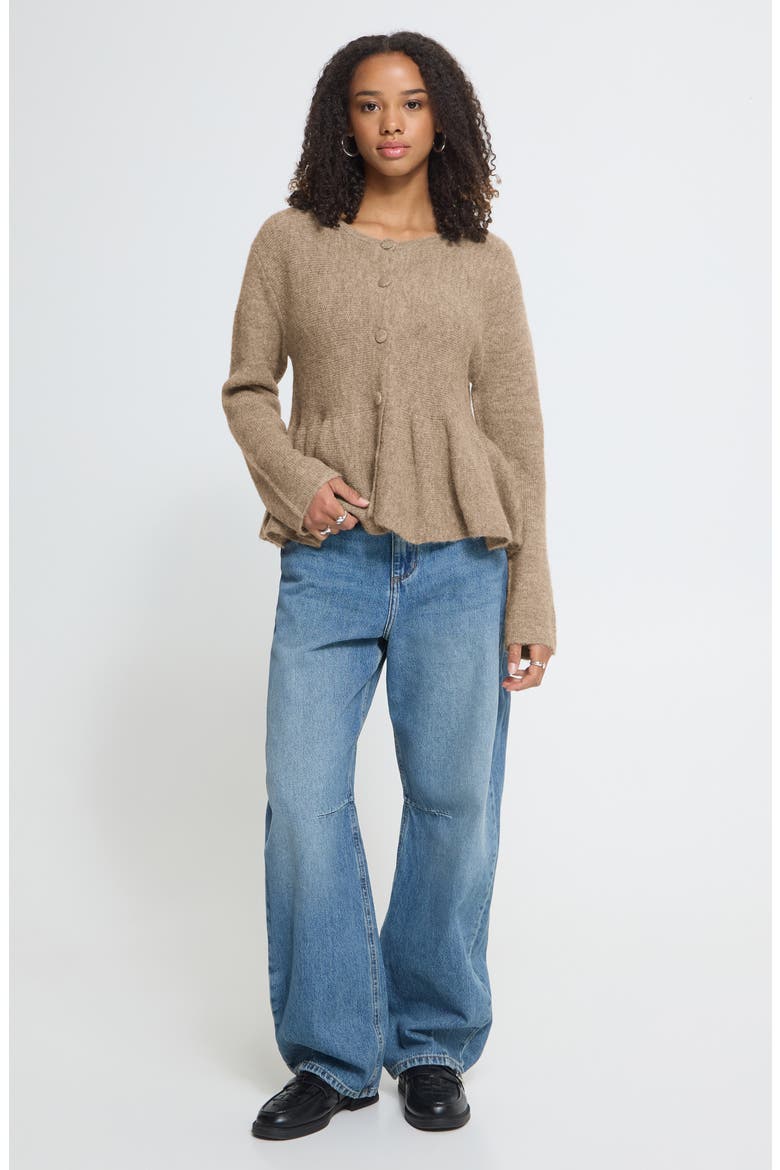 Peplum Cardigan, Alternate, color, FUNGI