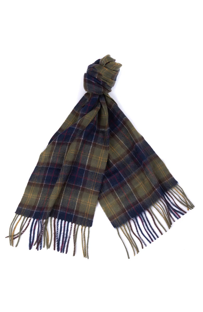 Barbour Tartan Wool Scarf & Gloves Set, Alternate, color, Classic/Olive