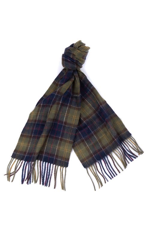 Barbour Tartan Wool Scarf & Gloves Set In Green