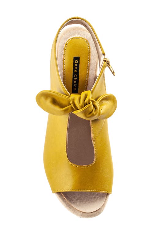 Gc Shoes Women's Kimora Knot Detail Block Heel Dress Sandals In Yellow