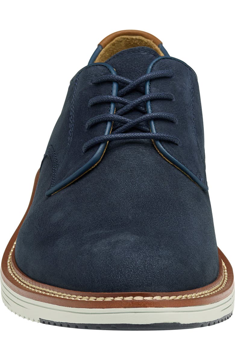 Johnston & Murphy Upton Plain Toe Derby, Alternate, color, Navy Tumbled Nubuck