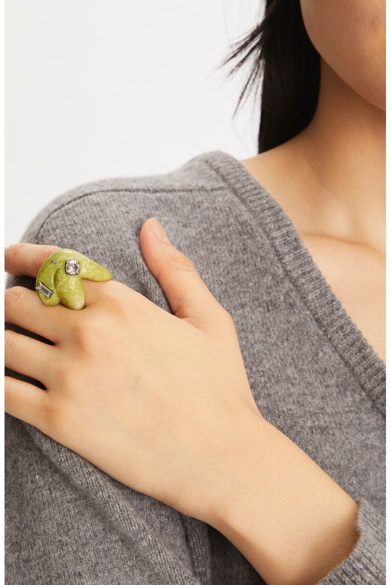 Carved Semiprecious Ring, Alternate, color, JADE
