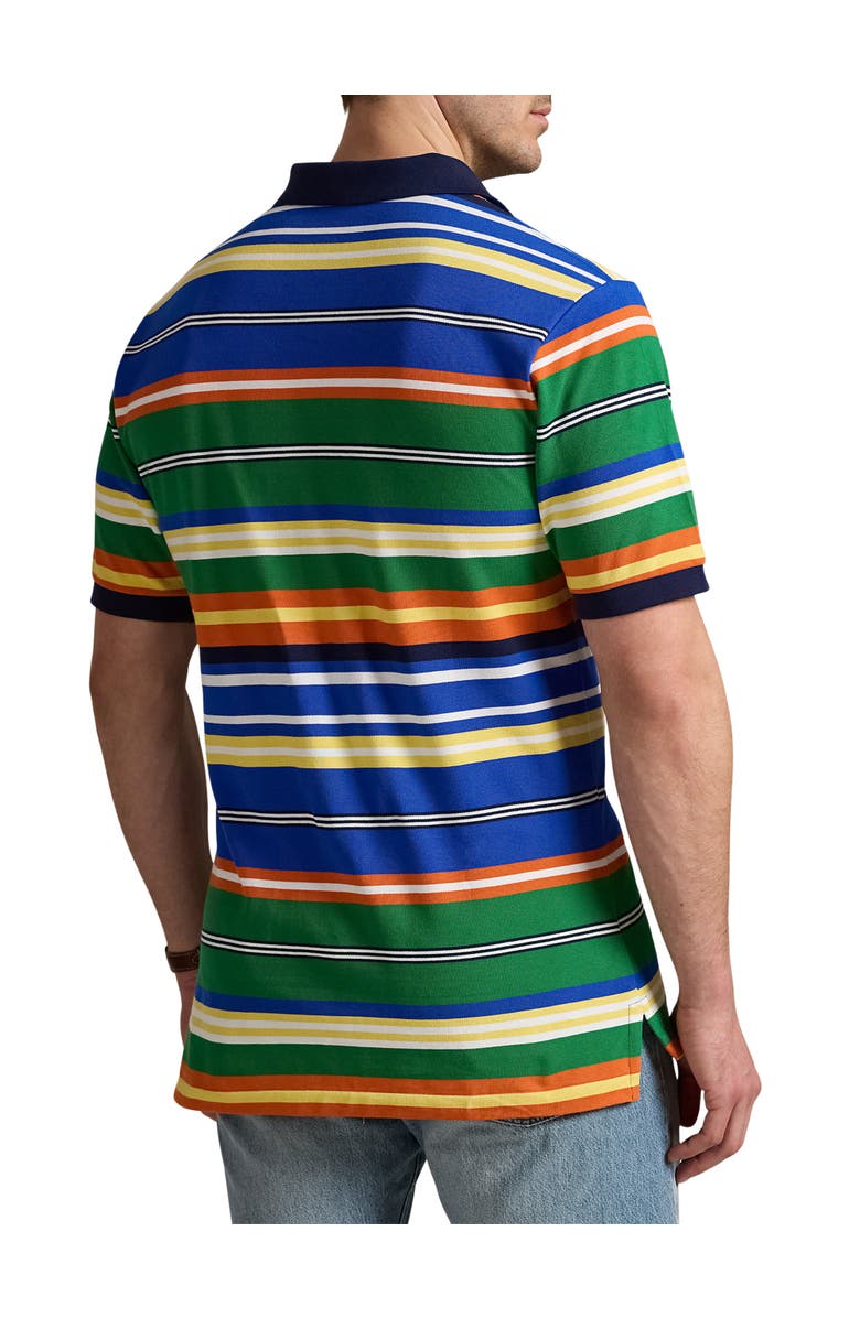 Polo Ralph Lauren Big & Tall Striped Mesh Polo Shirt, Alternate, color, Cruise Green Multi