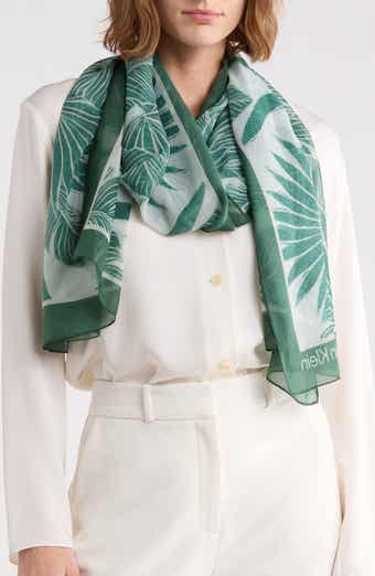 Palm Leaf Chiffon Wrap Scarf