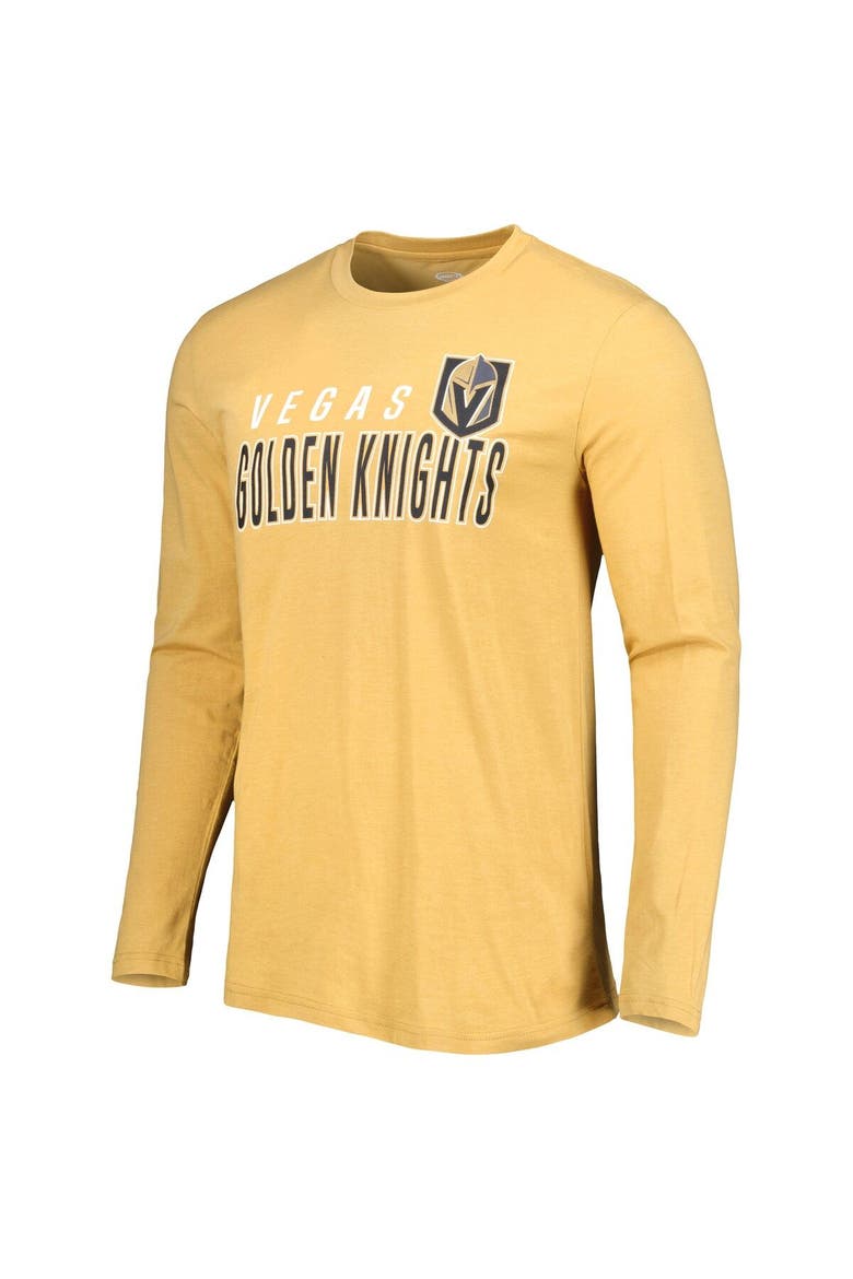Men's Concepts Sport Black/Gold Vegas Golden Knights Meter Long Sleeve T-Shirt & Pants Sleep Set, Alternate, color, Black