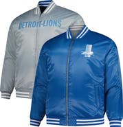 Mitchell & Ness Men's Mitchell & Ness Blue/Silver Detroit Lions Big & Tall Throwback Reversible Full-Zip Jacket