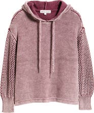 CITY BLUES Open Stitch Hoodie