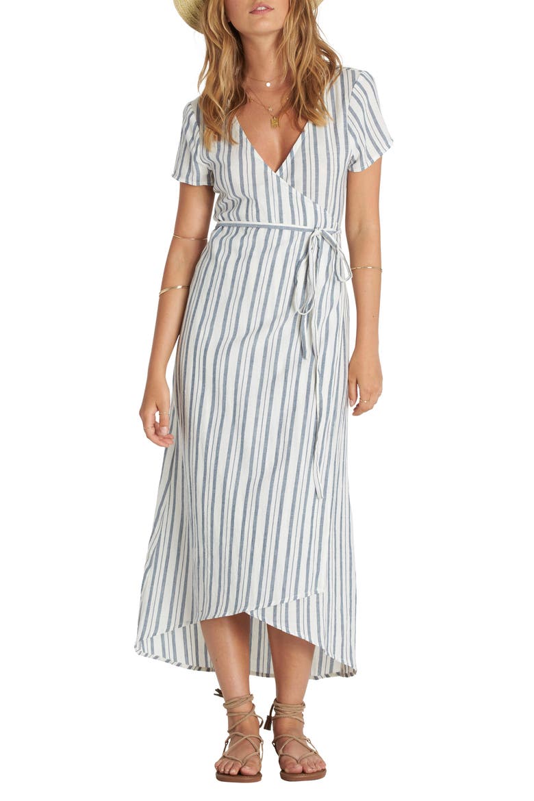 Right Side Wrap Midi Dress, Main, color, CAPRI