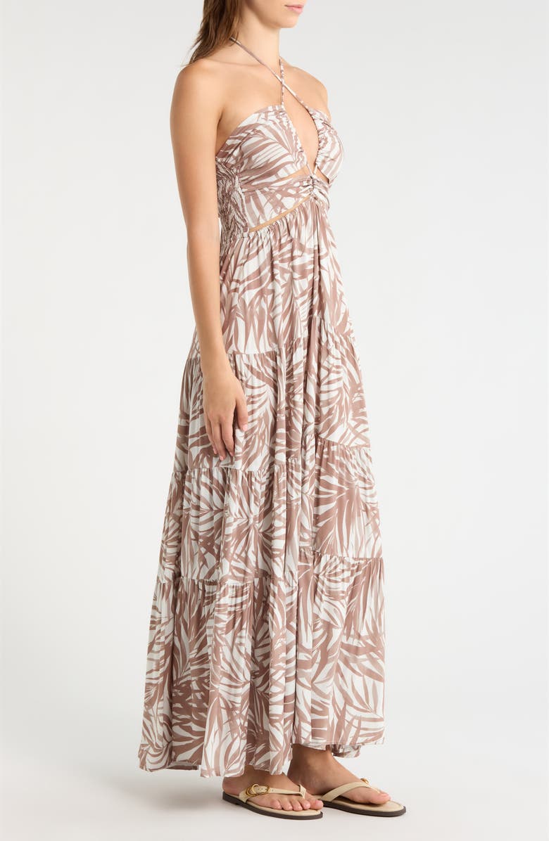 Elan Cutout Cover-Up Maxi Dress, Alternate, color, Neutral Bali Print