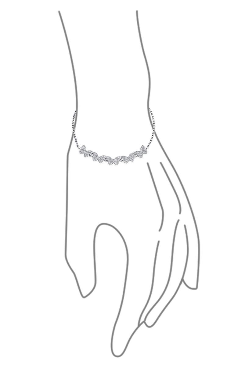 BLING JEWELRY CZ Butterfly Slider Bracelet, Alternate, color, Silver